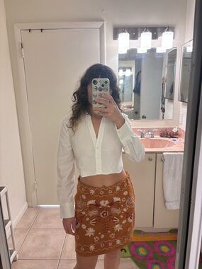 Zara White Button-Down Shirt